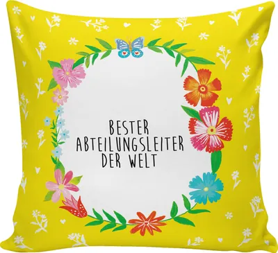 Produktbild von Mr. & Mrs. Panda Dekokissen Abteilungsleiter - Weiß - Geschenk, Sofakissen 40x40, kuschelkissen, kissen bedruckt, Büro, Arbeit, couch, Polster, Kollege