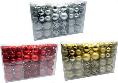 Produktbild von Weihnachtsbaumkugeln 100er-Set Baumschmuck Christbaumkugeln Weihnachtskugeln , Farbe:silber