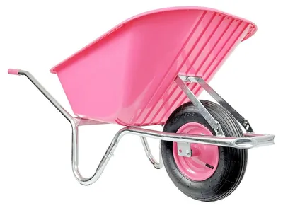 Produktbild von Matrix Schubkarre 100l 250kg Luftrad Kunststoffwanne Pink verzinkt **