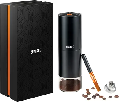 Produktbild von Tragbare elektrische Kaffeemühle, wiederaufladbare kabellose Handmühle mit konischem Frässtift aus Edelstahl, einstellbare Mahlgradeinstellungen