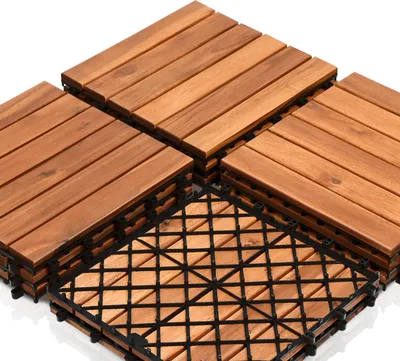 Immagine prodotto di Jayseuw piastrelle in legno piastrelle per terrazze piastrelle per balconi piastrelle in legno di acacia 30 x 30 cm facile da posare 22x