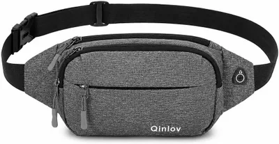 Imagen del producto de Riñonera impermeable, ajustable, con 4 compartimentos, ideal para deportes y viajes