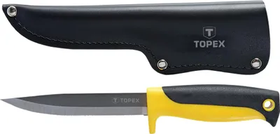 Zdjęcie produktu dla TOPEX Nóż uniwersalny, ostrze 120 mm, skórzana kabura