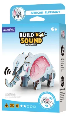Image de Mieredu 3D Puzzle Eléphant d'Afrique Jouet éducatif Carton Safari