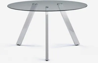 Produktbild von Tisch modern, rund aus Glas 130cm mit Metallbeinen Orun