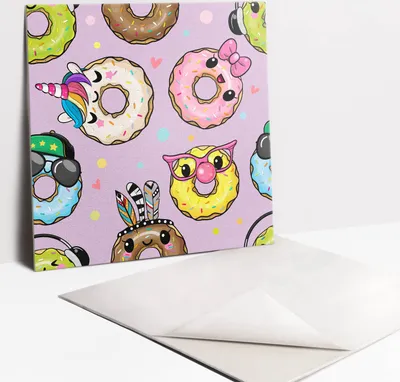 Produktbild von Fliesenaufkleber Set für Bad und Küche - 9 Fliesen Selbstklebend PVC - 30 x 30 - Cartoon Donuts Donuts