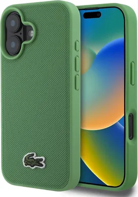 Obrázok produktu pre Lacoste Hard Cover Iconic Petit Pique Woven Logo MagSafe Green pre iPhone 16 Plus (LCHMP16MPVCN)