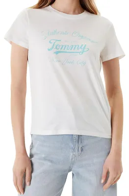 Productafbeelding van Tommy Jeans - Dames T-shirt, regular pasvorm, model NA1498 (maat L) (beige)