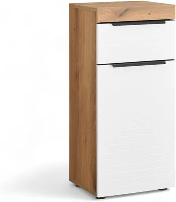 Image de Armoire de salle de bain - Rangement - Commode - Petit meuble - Meuble de salle de bain - Bois  - Compact : 36 x 79 x 31 cm