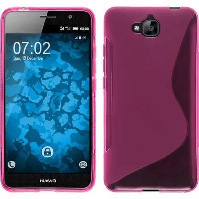 Produktbild von PhoneNatic Case kompatibel mit Huawei Enjoy 5 - pink Silikon Hülle S-Style + 2 Schutzfolien