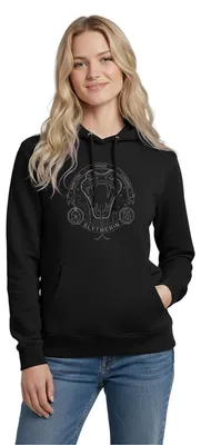 Produktbild von Spreadshirt Harry Potter Slytherin Wappen Schlange Damen Hoodie, M, Schwarz