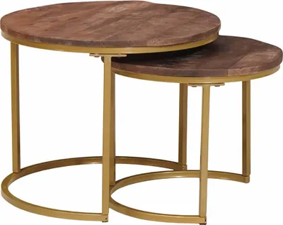 Produktbild von Nesting-Couchtische 2 stk. Dunkelbraun 50 x 50 x 40 cm