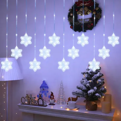 Productafbeelding van Kerstlichtgordijn, 3 m, 204 leds, kerstdecoratie, led-gordijnverlichting, raamverlichting