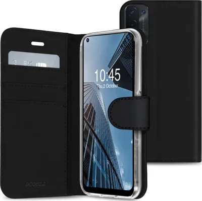 Produktbild von Accezz Wallet TPU Klapphülle Oppo A74 (5G) / A54 (5G) - Schwarz