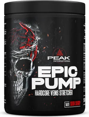 Produktbild von Epic Pump - 500g : Sour Cherry I Pre Workout Booster I keine Stimulanzien I Maximaldosierung I L-Citrulin Malat I L-Arginin AKG I L-Arginin Nitrat I Taurin I rote Beete Extrakt I Durchblutung der Gefäße I vegan