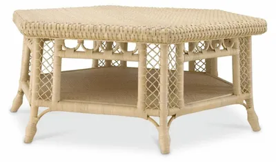 Zdjęcie produktu dla Casa Padrino rattanowy stolik kawowy naturalne kolory 120 x 105 x wys. 50 cm - Meble do salonu