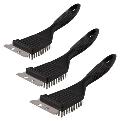 Produktbild von Grillbürste – 3-teiliges Set mit Messingborsten und einem Edelstahl-Schaber