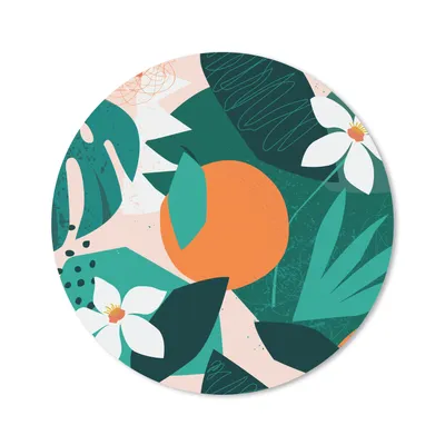 Produktbild von MuchoWow® Mauspad Mousepad Blumen - Obst - Dschungel 20x20 cm - Mousepads - Maus Mat - Pad - Mausunterlage - Schreibtischmatte