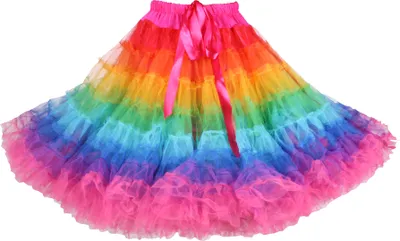 Produktbild von T3564-9900 bunt Damen Petticoat-Unterrock Rainbow Größenverstellbar