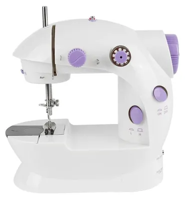 Produktbild von Mini Nähmaschine - Tragbare Nähmaschine für Anfänger - 2 Geschwindigkeiten - Lockstich - Für Zuhause und Reisen - Netzbetrieb - Weiß