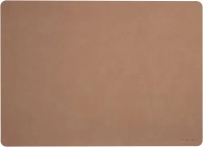 Produktbild von Tischset aus weichem, geprägtem Leder, hellbraun