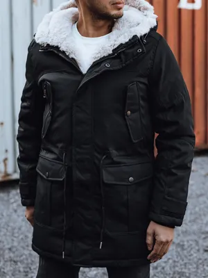 Image de Manteau d'hiver pour homme, modèle parka, avec capuche, couleur noire, taille L-50