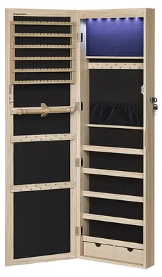 Produktbild von Hängender Schmuckschrank – Schmuck-Organizer – MDF – platzsparend – 37 x 10 x 120 cm