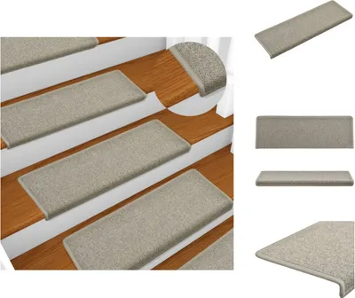Produktbild von vidaXL Teppich-Treppenstufen 15 Stk. 65x21x4 cm Hellgrau -  Stufenteppiche