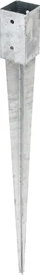 Produktbild von Alberts Einschlag-Bodenhülse | für Rund- oder Vierkantholzpfosten | feuerverzinkt | 71 x 71 mm | Gesamtlänge 900 mm | 2er Set
