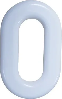 Produktbild von Hausnummer 0 aus weißem Nylon, 160 mm Höhe, einfache Montage, witterungsbeständig