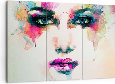 Produktbild von Bild auf Leinwand - Leinwandbild - Frau Gesicht Kosmetik - 105x70cm - Wand Bild - Wanddeko - Leinwanddruck - Bilder - Kunstdruck - Wanddekoration - Leinwand bilder - Wandkunst - CE105x70-3050