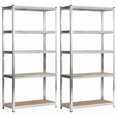 Obrázek produktu pro sada 2 těžkých polic stříbrně pozinkovaných 80 cm 10 polic Š80xV40xD180 cm