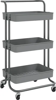 Produktbild von vidaXL Küchenwagen 3 Etagen Grau 42x35x85 cm Eisen und ABS