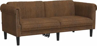 Obrázok produktu pre VidaXL 372584, Hnedá, 2 sedadlo/sedadiel, Pena, Umelá koža, Polywood, Drevo, 1820 mm, 770 mm