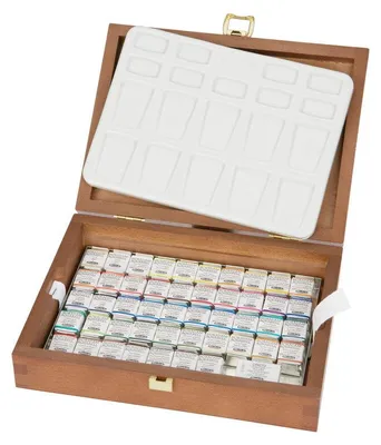 Produktbild von Schmincke HORADAM Aquarell-Holzkasten – 48 x 1/2 Näpfchen