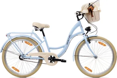 Obrázek produktu pro Dětské městské kolo Goetze Style 24 palců, 14palcový stupňovitý rám, 3 rychlosti Shimano Nexus, horní brzda, V-brzda, LED, ratanový košík