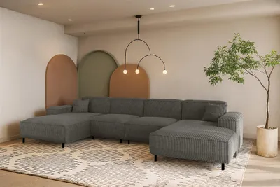 Productafbeelding van Zitmeubel, hoekbank GLORIA, bekleed met stof Scala, kleur antraciet