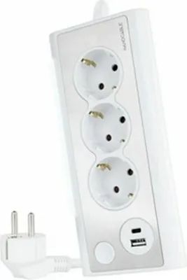 Produktbild von Nanocable 10.37.0013-W, 1,5 m, Drinnen, Typ F, Type F (CEE 7/4), Abgewinkelt, Aluminium, Weiß