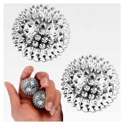 Produktbild von 2 Stück Akupressur-Massagebälle, Hilfsmittel gegen Panikattacken, Massageball für Handmassage, Durchmesser 32 mm, Stressbälle für Massage