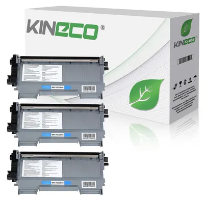 Produktbild von Kineco 3 Toner kompatibel für TN-2010 TN-2220 für Brother MFC-7360N DCP-7055 Brother HL-2135W HL-2130 HL-2132 DCP-7057 - TN2010 TN2220 - Schwarz je 3.000 Seiten
