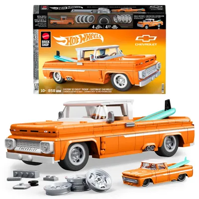Immagine prodotto di Hot Wheels - Custom Chevy Pickup 1962 Building Set Mattel Brick Shop - Mattel Brick Shop - JFT20
