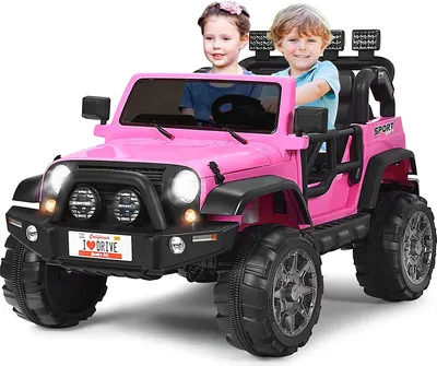 Produktbild von 12V Elektroauto für Kinder, 2 Sitzer Kinderfahrzeug mit 2,4 Ghz Fernbedienung & LED-Licht & Musik & USB, Elektro Auto für Kinder ab 3 Jahre (Rosa)