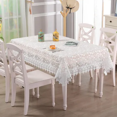 Immagine prodotto di Omgoods - Tovaglia rettangolare bianca per matrimoni e feste, 132 x 180 cm