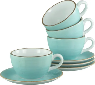 Obrázok produktu pre CreaTable, 34041, Vintage Nature Aqua, Cappuccino Set 8-tlg, Porzellan