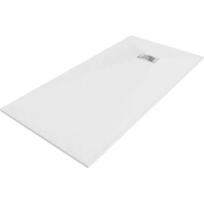 Zdjęcie produktu dla Mexen Hugo brodzik prostokątny SMC 170 x 80 cm, biały, maskownica inox - 42108017-X