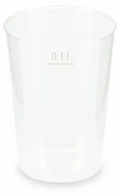 Produktbild von 40x Mehrwegbecher Pfandbecher transparent PP Eichstrich 0,1 l Ø 5,5 cm