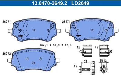 Produktbild von ATE Bremsbeläge Satz Vorne für FORD Puma SUV 13.0470-2649.2