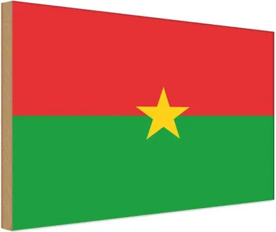 Produktbild von vianmo Holzschild 20x30 cm Burkina Fasos Faso Flagge Fahne Wappen