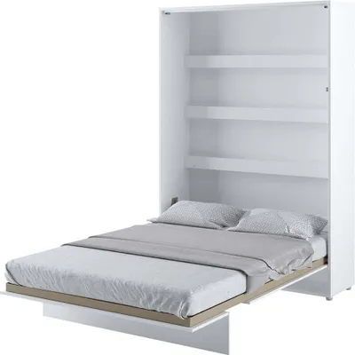 Produktbild von Wandbett Schrankbett BED CONCEPT BC-01 Vertikal 140x200 WEIß GLANZ Wandklappbett, Schrankklappbett, Schrank mit integriertem Klappbett, Funktionsbett inkl. Lattenrost