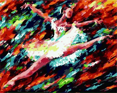 Zdjęcie produktu dla MALOWANIE PO NUMERACH Obrazy do malowania - Kolorowa Baletnica 50x40 cm
